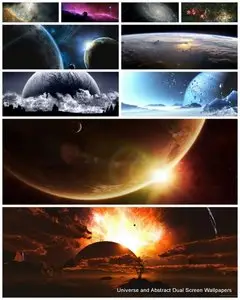 Universe and Abstract Dual Screen Wallpapers