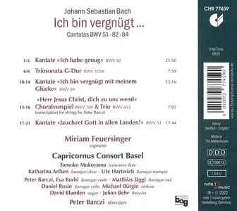 Miriam Feuersinger, Capricornus Consort Basel - Johann Sebastian Bach: Ich bin vergnügt... Kantaten BWV 51, 82, 84 (2022)