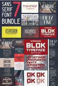 CreativeMarket - Sans Serif font bundle 7 typefaces