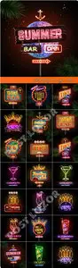 Advertising neon sign vector 3