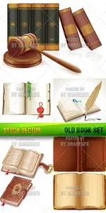 Stock Vector - Old Book Set 2806