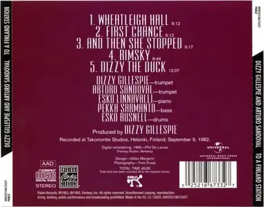 Dizzy Gillespie & Arturo Sandoval - To A Finland Station (1983) {Pablo Records}
