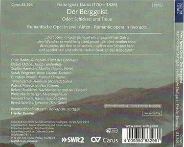 Danzi- Hofkapelle Stuttgart, Bernius - Der Berggeist (2013, Carus # 83.296)