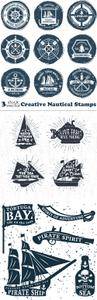 Vectors - Creative Nautical Stamps
