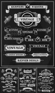 Chalkboard Design Elements Vector