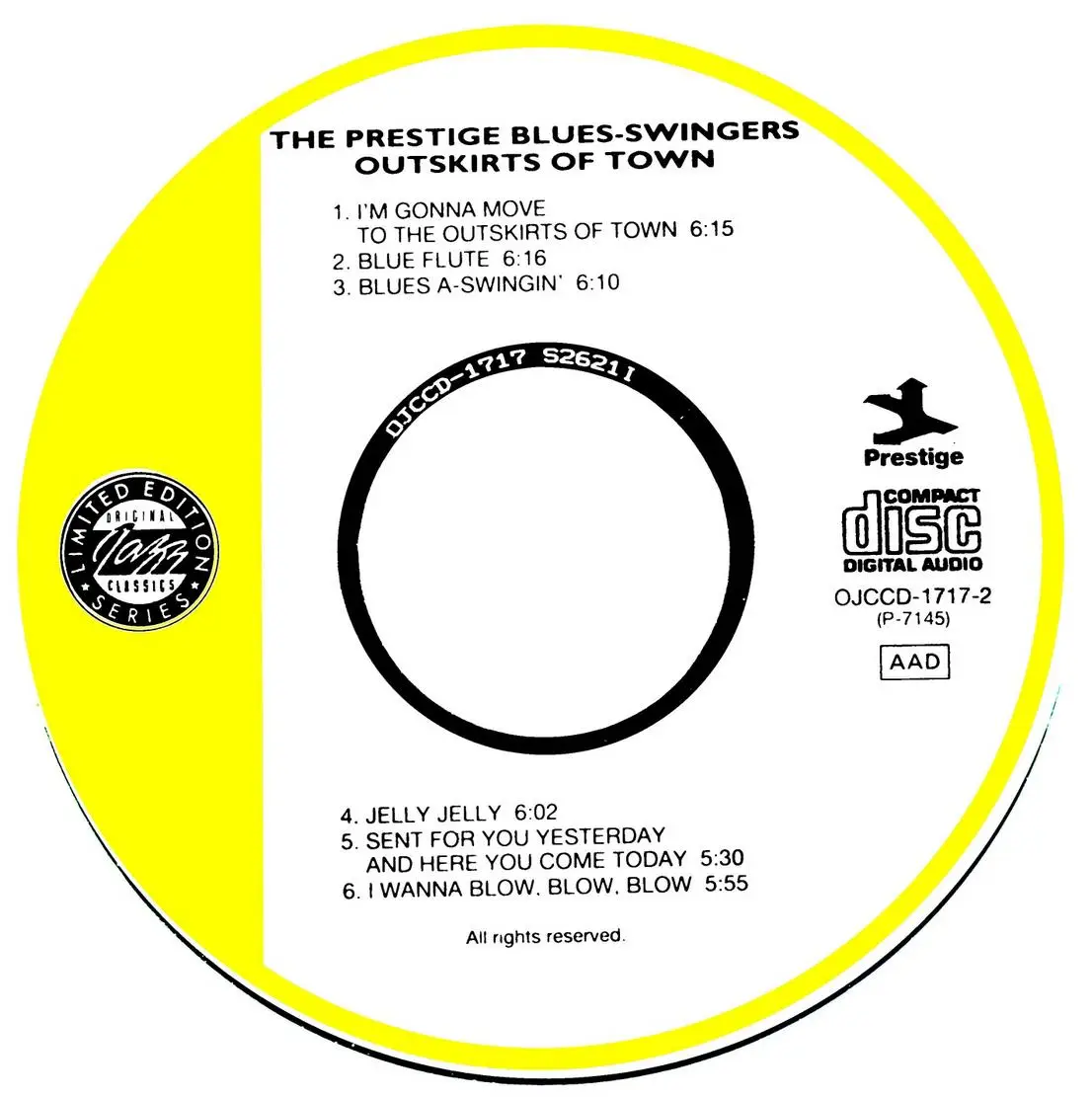 The Prestige Blues-Swingers - Outskirts Of Town (1958) {Prestige OJCCD-1717-2 rel 1992}