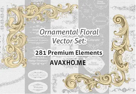 InkyDeals - Ornamental Floral Vector Set: 281 Premium Elements