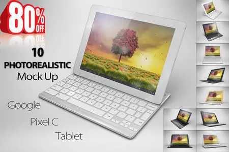 CreativeMarket - BUNDLE Google Pixel C Tablet Mock Up