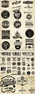 Grunge Style Labels Vector