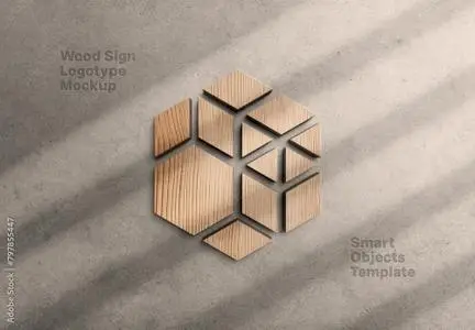 Wooden Logo Mockup With Generative AI 797855447