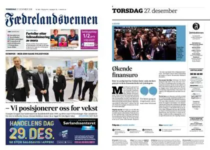 Fædrelandsvennen – 27. desember 2018