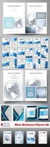 Vectors - Blue Business Flyers 58