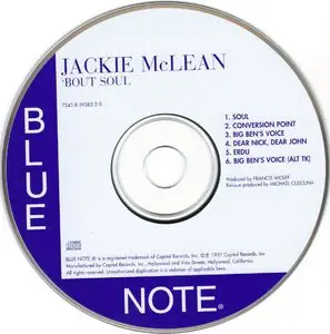 Jackie McLean - 'Bout Soul (1967) {Blue Note Connoisseur CD Series CDP 59383 rel 1997}