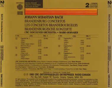 CBC Vancouver Orchestra, Mario Bernardi - J.S. Bach: Brandenburg Concertos (1985)