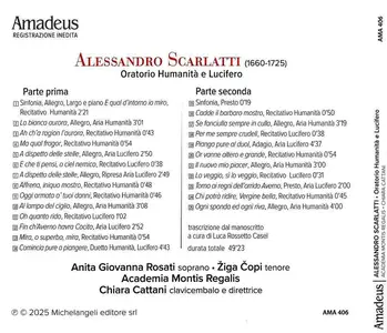 Chiara Cattani, Academia Montis Regalis - Alessandro Scarlatti: Oratorio Humanità e Lucifero (2025)