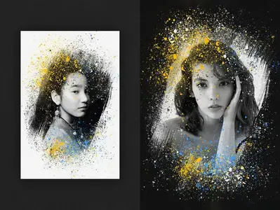 AS - Expressive Painting Poster Photo Effect Mockup 472742032