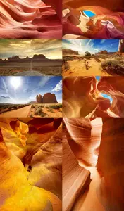 Background of sculpted stone in Antelope slot Canyon