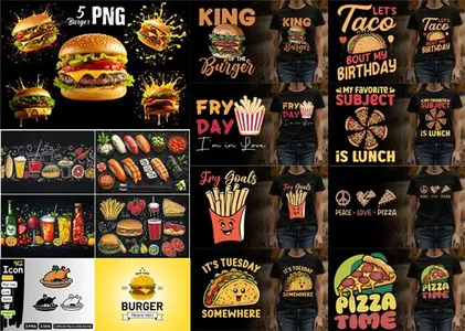 Fast Food Ideas - 15 Vector Design Templates