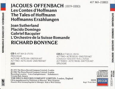 Offenbach - Les Contes D´Hoffmann - Domingo - Sutherland (CD 1986)