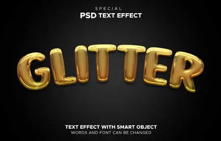 PSD glitter text effect smart object