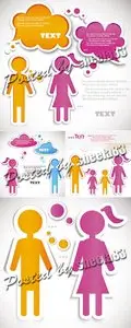 People Stickers Vector