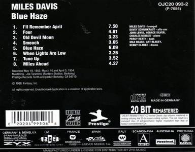 Miles Davis - Blue Haze (1954) {Prestige}