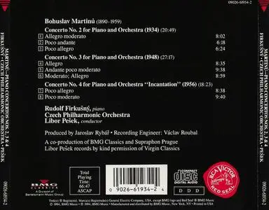 Rudolf Firkušný, Libor Pešek, Czech Philharmonic Orchestra - Martinů: Piano Concertos Nos. 2, 3 & 4 (1994)