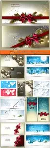 2015 Merry Christmas holiday banners vector