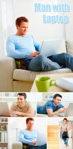 Stock Photo - Man with Laptop