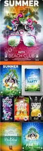 Summer party flyer vector 3