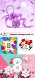 Vectors - 8 March Backgrounds Set