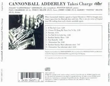 Cannonball Adderley - Cannonball Takes Charge (1959) [2002, Capitol Jazz 7243 5 34071 2 4]