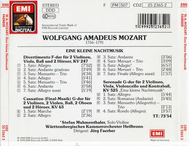 Mozart, Wurttemberg Chamber - Eine kleine Nachtmusik [His Master's Voice CDZ 25 2365 2] {Germany 1990}