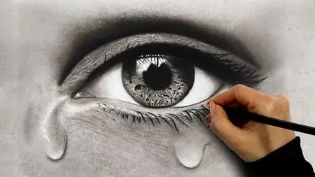 Realistic Facial Features Drawing Using Pencil And Charcoal