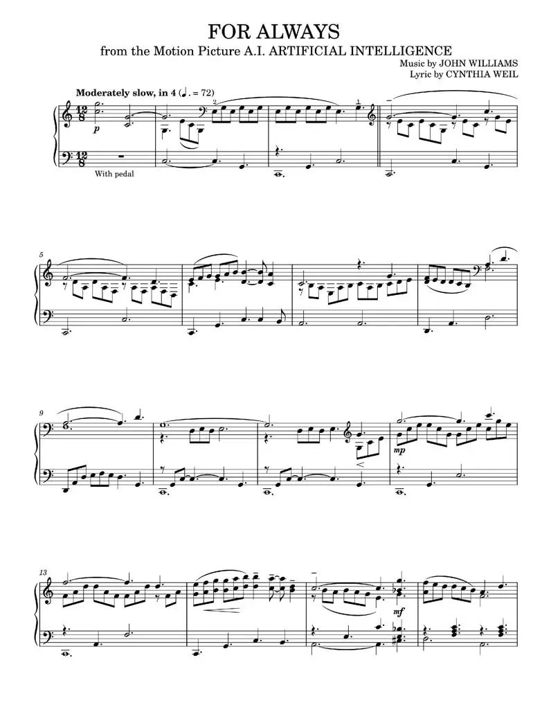 For Always - BARRY MANN, CYNTHIA WEIL and PHIL SPECTOR (Piano Solo)