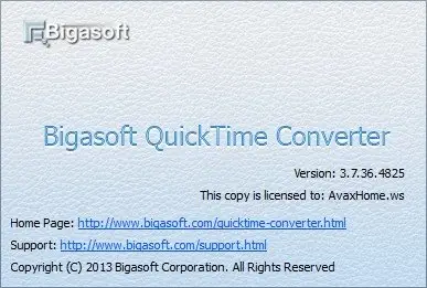 Bigasoft QuickTime Converter 3.7.36.4825