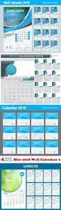 Vectors - Blue 2018 Wall Calendars 2