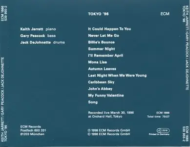 Keith Jarrett, Gary Peacock, Jack DeJohnette - Tokyo '96 (1998) {ECM 1666}