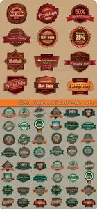 Retro badges and label vector set 4