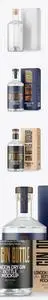 Clear Glass Gin Bottle with Box Mockup 56208