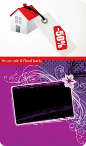 Vector  Home sale & Floral Background