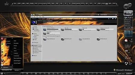 Flaming Seven Theme for Windows 7