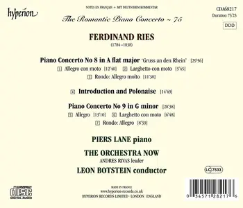 Piers Lane, Leon Botstein, The Orchestra Now - The Romantic Piano Concerto Vol. 75: Ries: Piano Concertos Nos 8 & 9 (2018)