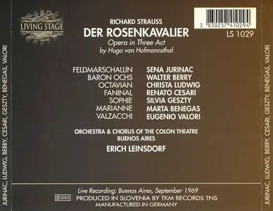 Erich Leinsdorf, Orchestra of the Colon Theatre Buenos Aires - Richard Strauss: Der Rosenkavalier (2003)