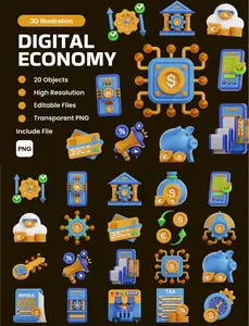 EE - Digital Economy 3D Illustration PF2RQHK
