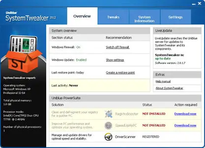 Uniblue SystemTweaker 2012 2.0.5.1