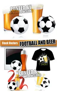Football and beer - Stock Vectors
