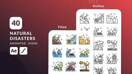 Natural Disaster Animated Icons | After Effects 50786860