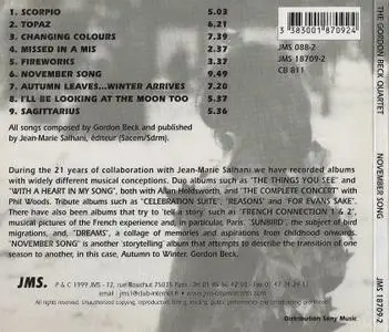 The Gordon Beck Quartet - November Song (1999) {JMS 18709-2}