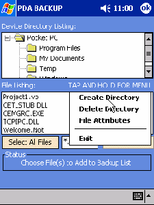 Visual Games PDA Backup